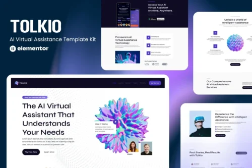 best AI virtual assistant Elementor template kit download
