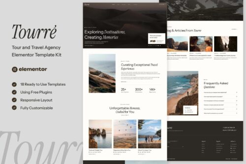 Tourre - Travel & Tour Agency Elementor Template Kit