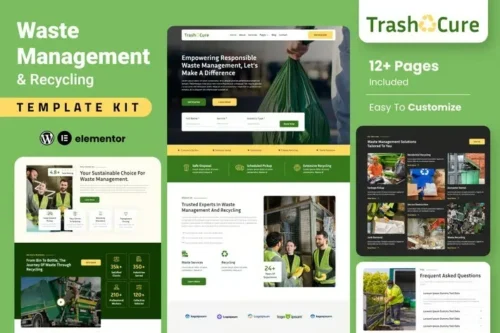 Best Waste Management Elementor Template for Recycling Service Website