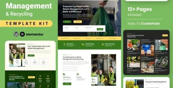 Trashcure – Waste Management & Recycling Service Elementor Template Kit