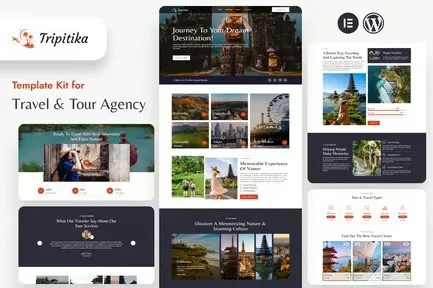 best travel agency elementor template kit download