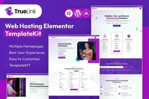 best web hosting Elementor template kit instant download
