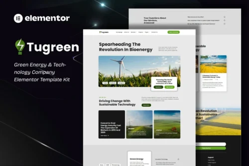 best green energy website template for Elementor instant download
