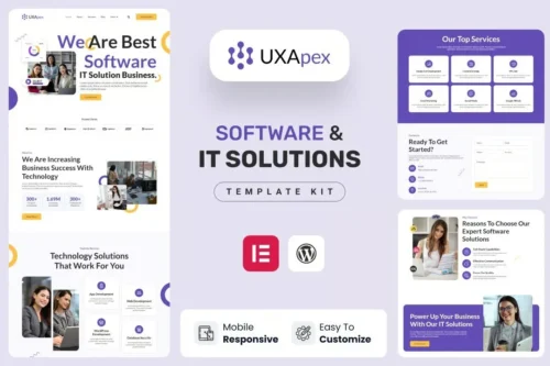best IT solutions Elementor template kit premium download