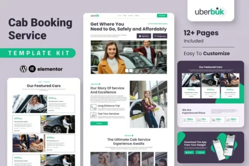 best Uberbuk Elementor taxi website template download