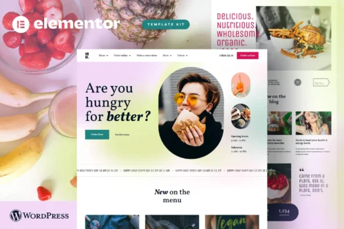 best vegan street food restaurant Elementor template download