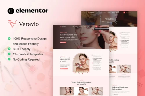 best makeup artist Elementor template kit premium download