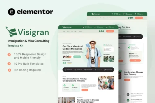 best Elementor immigration template instant download