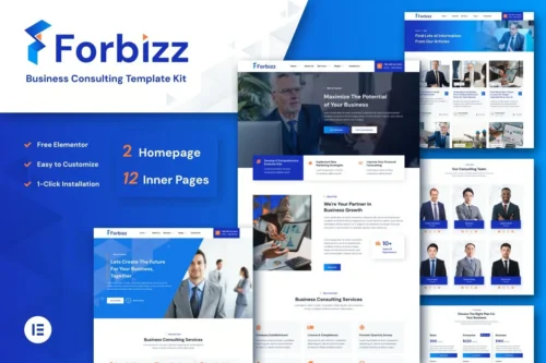best business consulting Elementor template premium download
