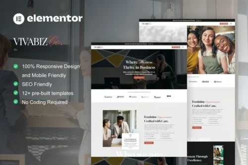best feminine business coaching Elementor template download