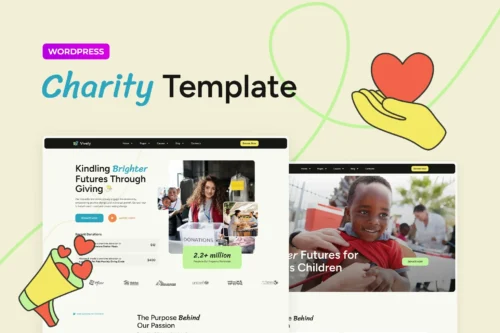 best charity elementor template kit instant download