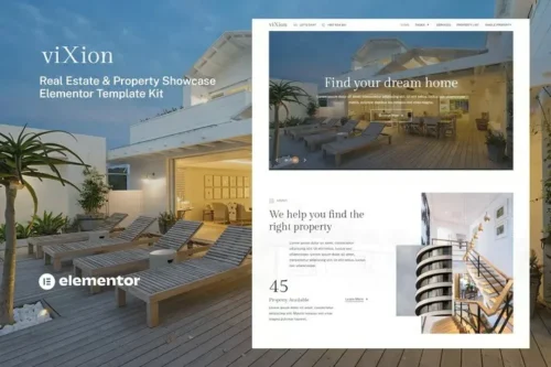 best Vixion Elementor real estate template kit for professional property websites