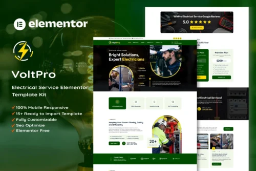 Voltpro Electrical Services Elementor Template Kit