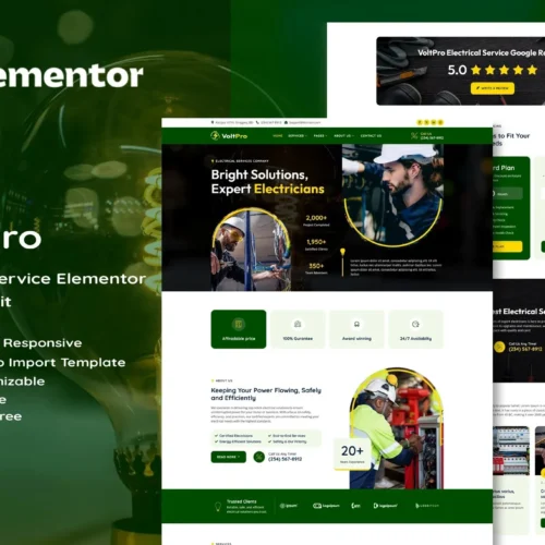 Voltpro - Electrical Services Elementor Template Kit