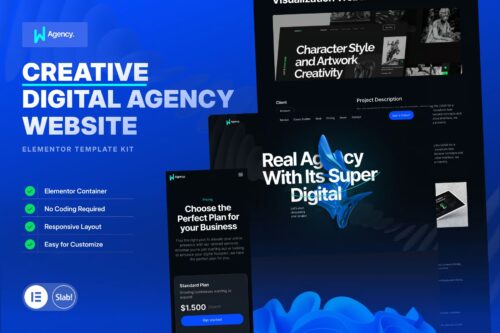 WAgency - Creative Digital Agency Elementor Template Kit