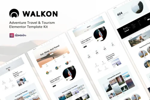 best adventure travel Elementor template kit instant download
