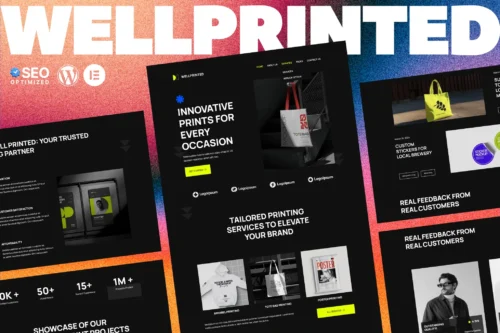 best print service Elementor template kit download