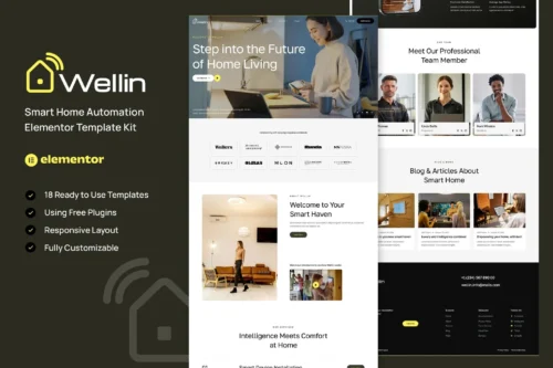 best smart home automation website template Elementor download