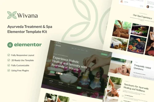 best Wivana Ayurveda spa template kit download