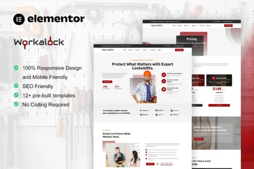 best locksmith Elementor template kit instant download