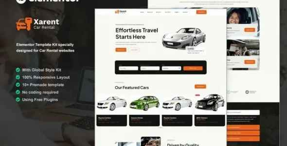 Xarent - Car Rental Elementor Template Kit