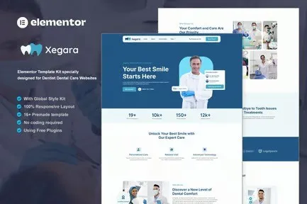 best dental elementor template kit instant download