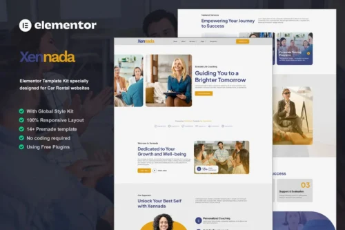 best life coach Elementor template kit instant download