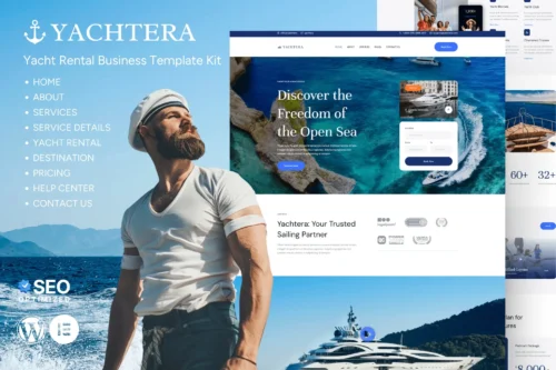 Yachtera Yacht Club Boat Rental Elementor Template Kit