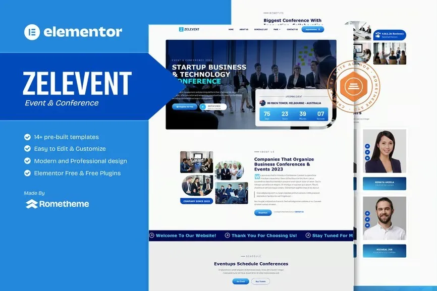 Zelevent - Event & Conference Elementor Template Kit Best Zelevent event conference template kit for instant download