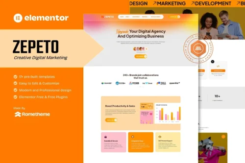 best Zepeto Elementor template kit instant download