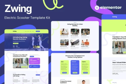 best electric scooter website template instant download