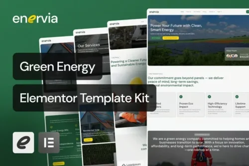 best green energy Elementor template kit instant download