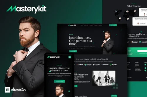 best business coach Elementor template kit instant download