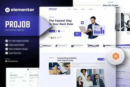 best Projob recruitment agency template instant download