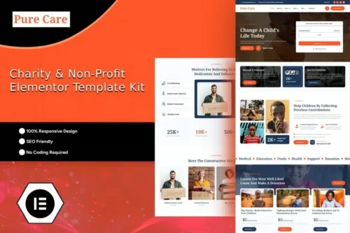 best charity nonprofit website template instant download