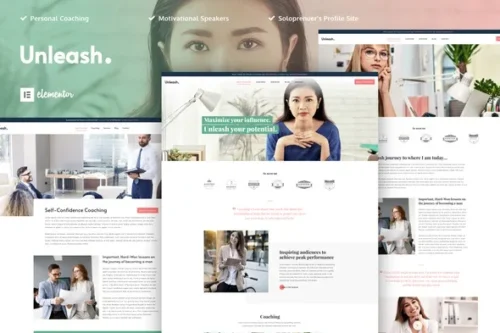 best life coach elementor template kit instant download