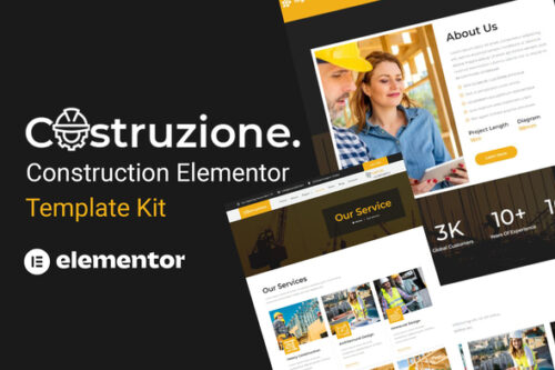 best Construction Elementor Template kit instant download