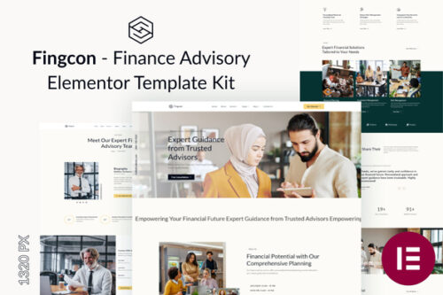 best finance advisory Elementor template instant download