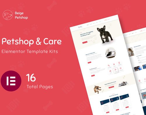 Beige - Pet Shop Woocommerce Elementor Template Kit