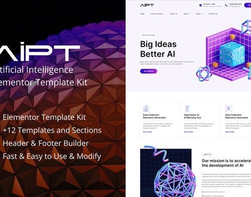 AiPT - Artificial Intelligence Company Elementor Template Kit
