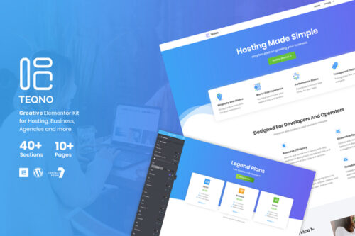 best Teqno tech agency Elementor template kit instant download