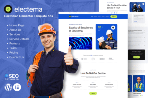 best electrician website template instant download