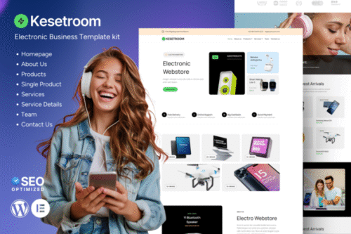 best electronics store Elementor template kit instant download