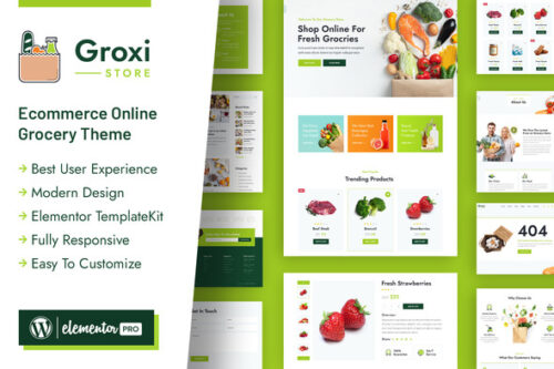 best grocery store Elementor template download