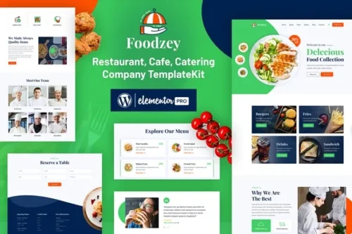 best Foodzey Restaurant Elementor Template Kit download
