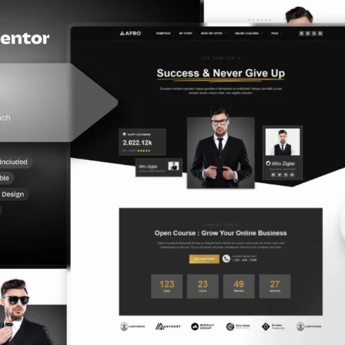 AFRO - Mentorship & Coaching Online Elementor Template Kit