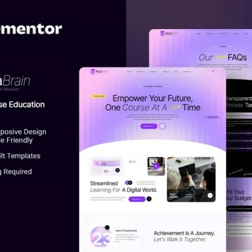 Acabrain - Online Course Education Elementor Template Kit