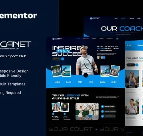 Acanet - Tennis School & Sport Club Elementor Template Kit