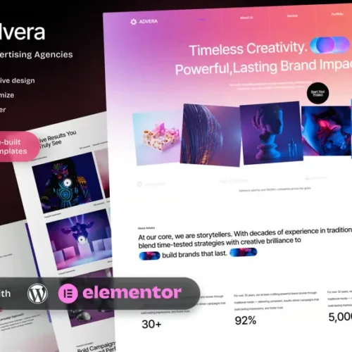 Advera Advertising Agency Elementor Template Kit for Business Promotion and Branding