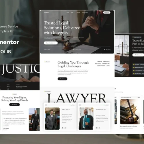 Advoca - Lawyer & Attorney Service Elementor Template Kit